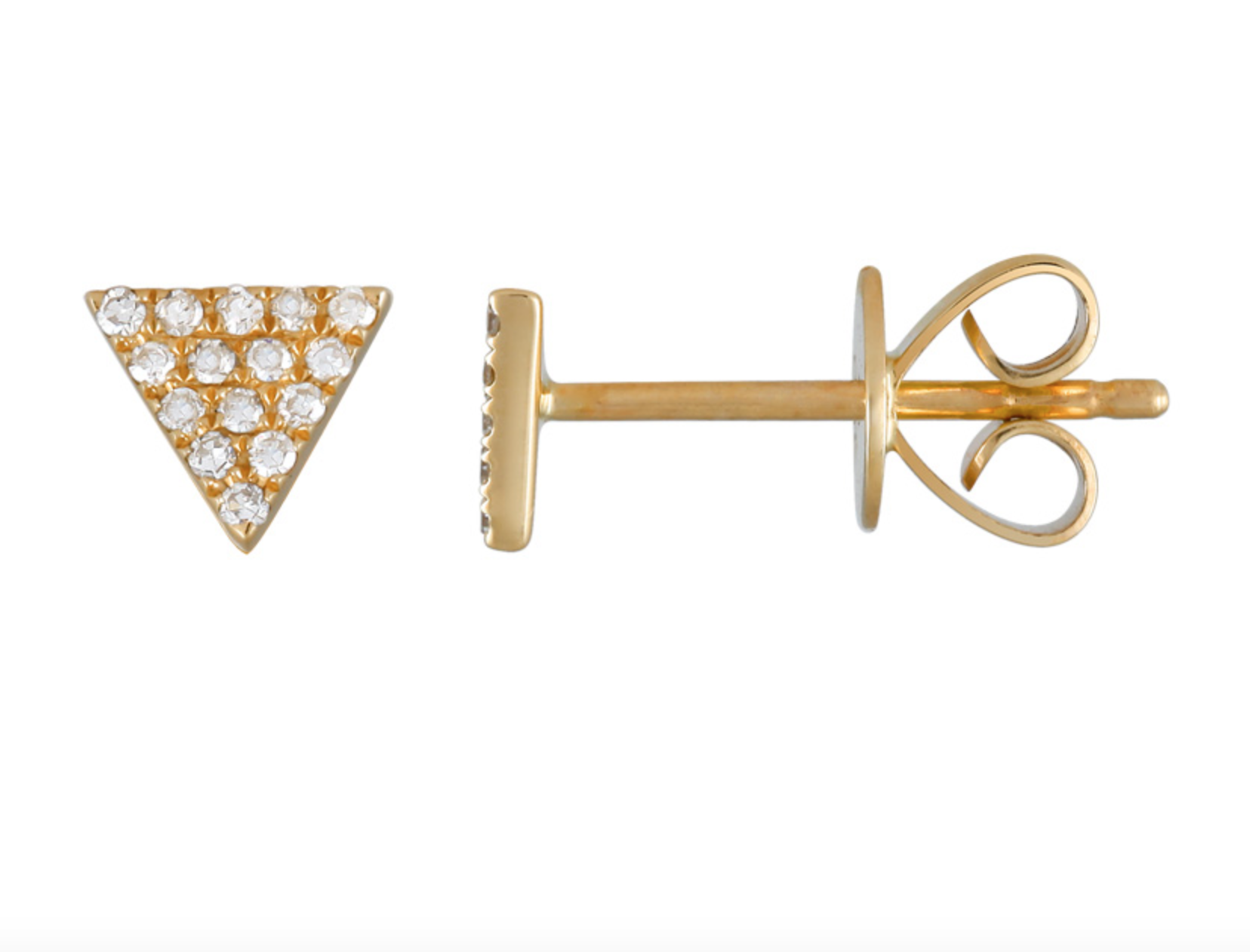 ARETE TRIANGULO BRILLANTES ORO AMARILLO 14K