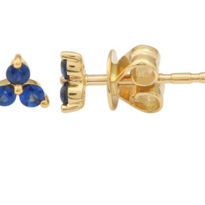 ARETE TRES ZAFIROS ORO AMARILLO 14K