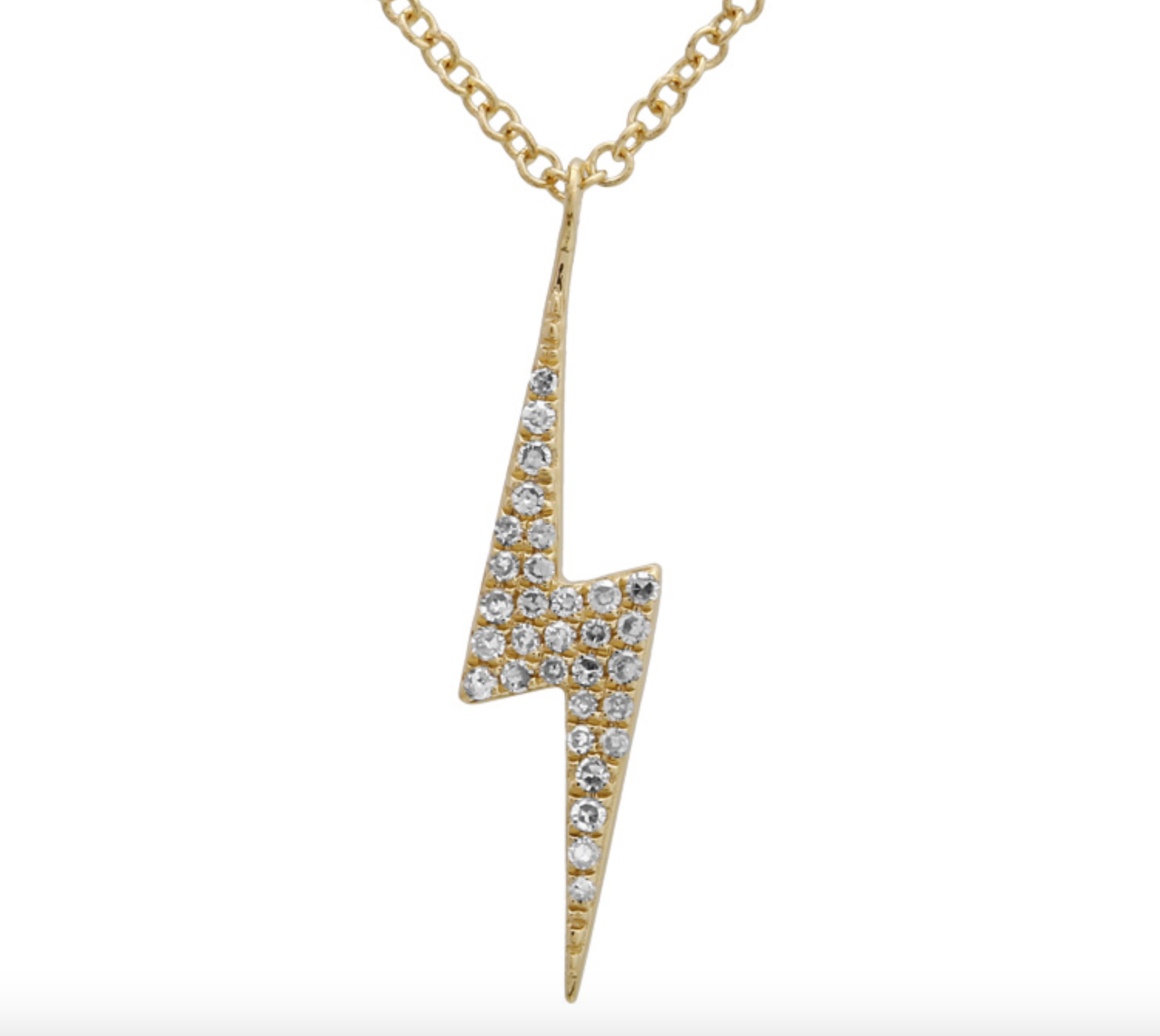 COLLAR CHARM RAYO BRILLANTES ORO AMARILLO 14K