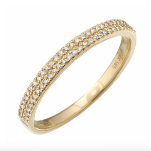 ANILLO PINKY DOBLE BRILLANTES ORO AMARILLO 14K