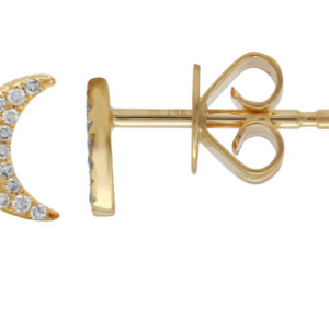 ARETE LUNA BRILLANTES ORO AMARILLO 14K