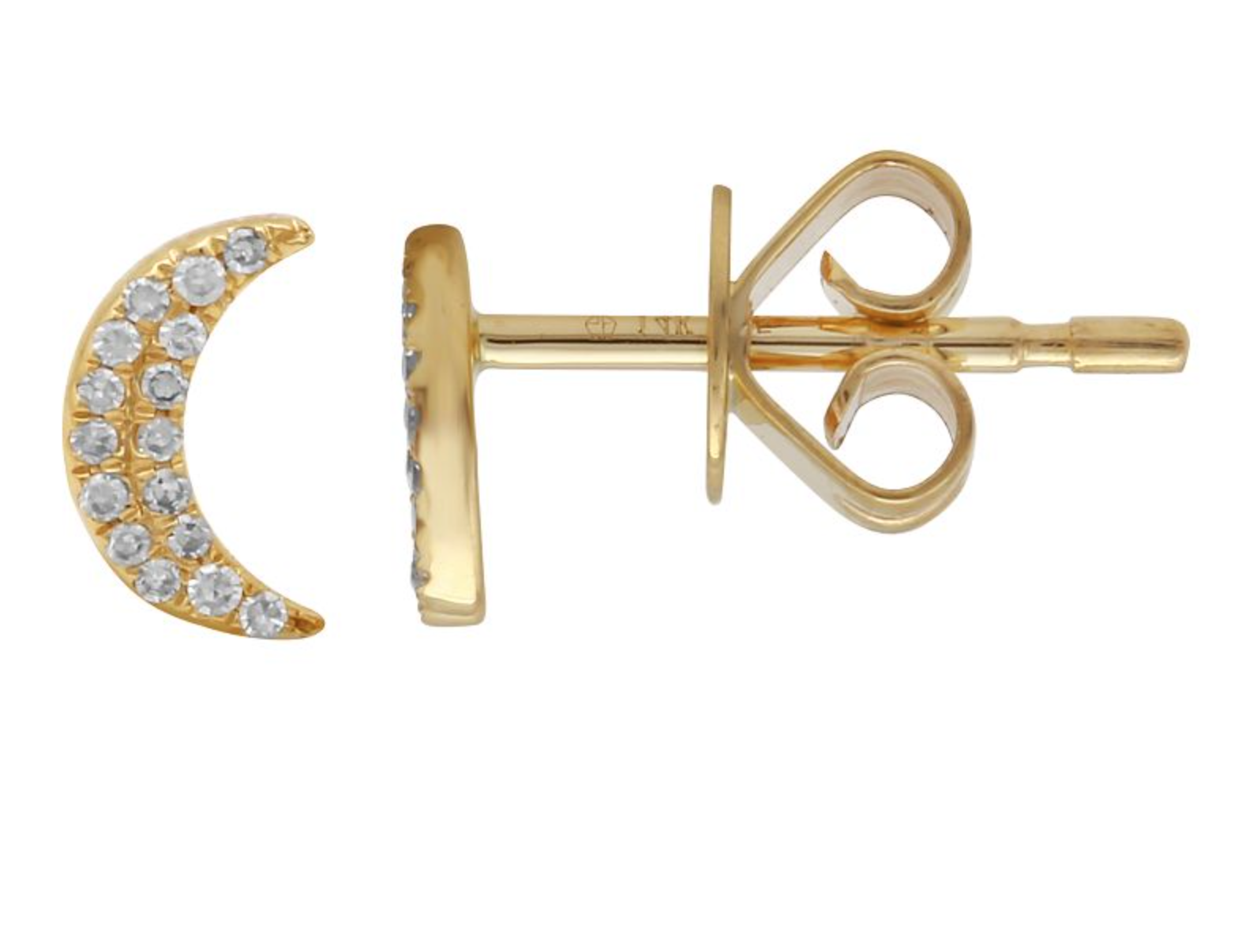 ARETE LUNA BRILLANTES ORO AMARILLO 14K