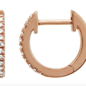 ARRACADA SENCILLAS BRILLANTES ORO ROSADO 14K 10MM