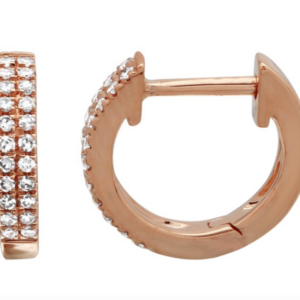 ARRACADA DOBLE BRILLANTES ORO ROSA 14K 10MM