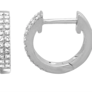 ARRACADA DOBLE BRILLANTES ORO BLANCO 14K 10MM