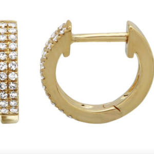 ARRACADA DOBLE BRILLANTES ORO AMARILLO 14K 10MM