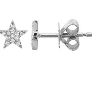 ARETE ESTRELLA CHICA ORO BLANCO 14K