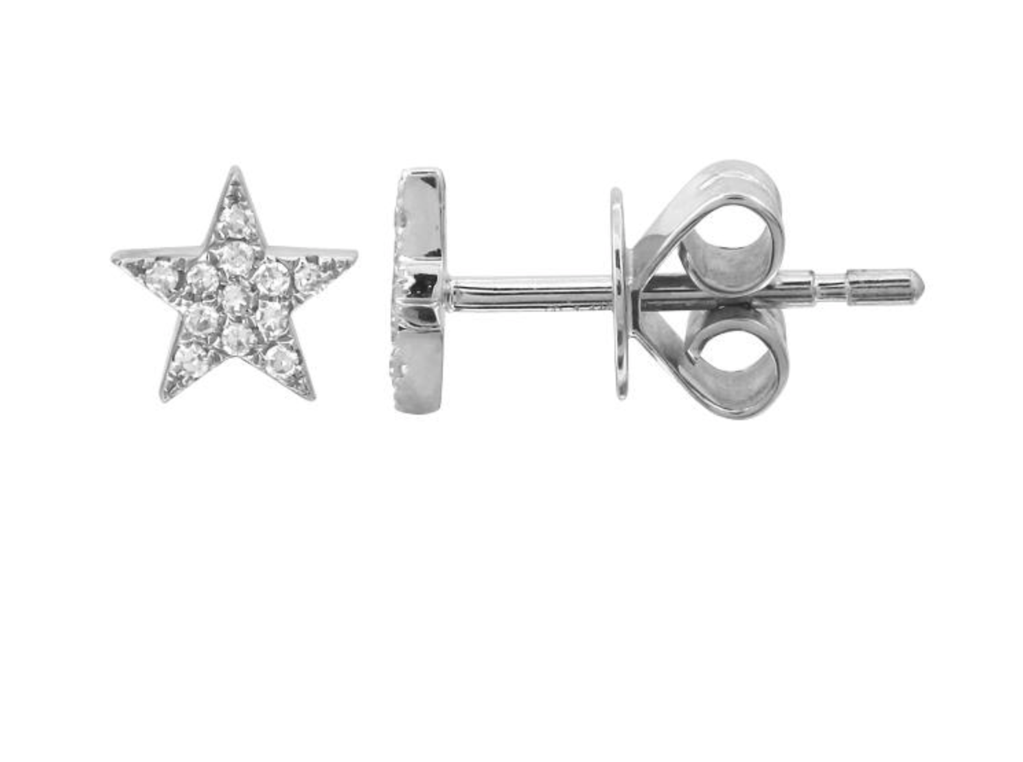 ARETE ESTRELLA CHICA ORO BLANCO 14K