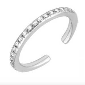 CUFF ORO BLANCO BRILLANTES 14K