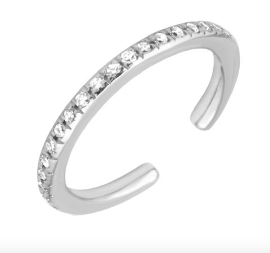 CUFF ORO BLANCO BRILLANTES 14K
