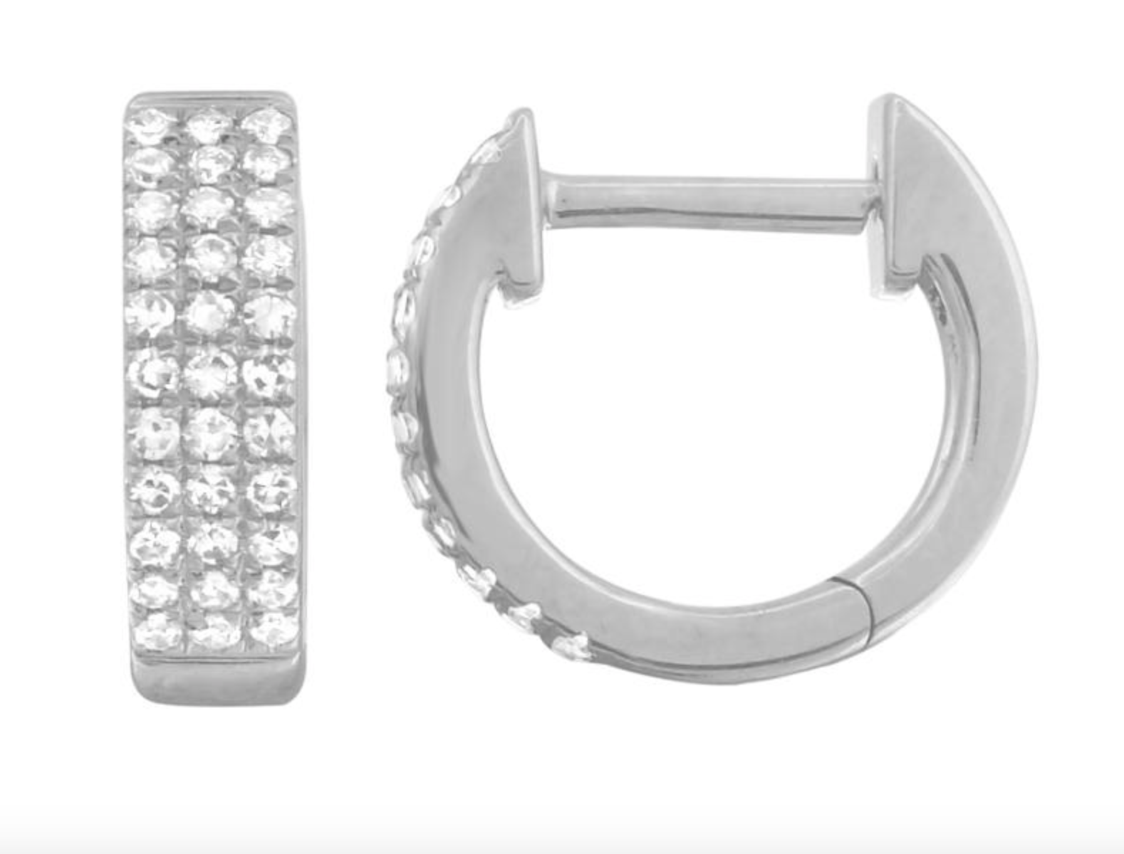 ARRACADA TRIPLE BRILLANTES ORO BLANCO 14K
