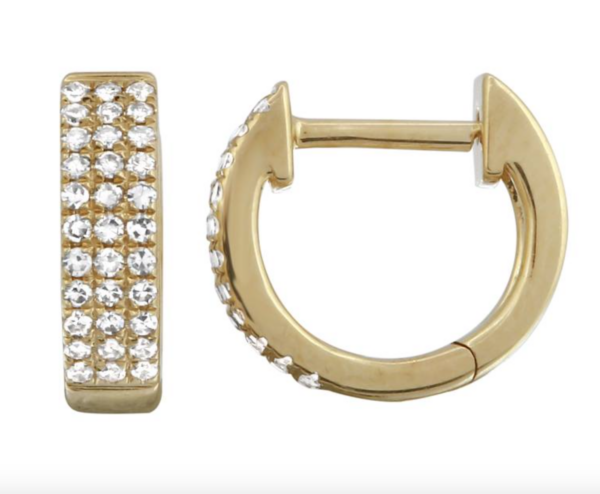 ARRACADA TRIPLE BRILLANTES ORO AMARILLO 14K