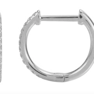 ARRACADA DELGADA BRILLANTES ORO BLANCO 14K 11MM