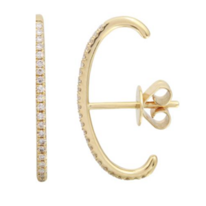 ARETE LARGO BRILLANTES ORO AMARILLO 14K
