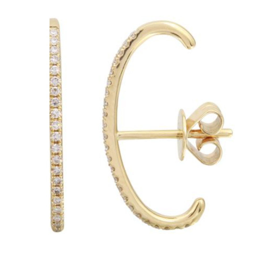 ARETE LARGO BRILLANTES ORO AMARILLO 14K