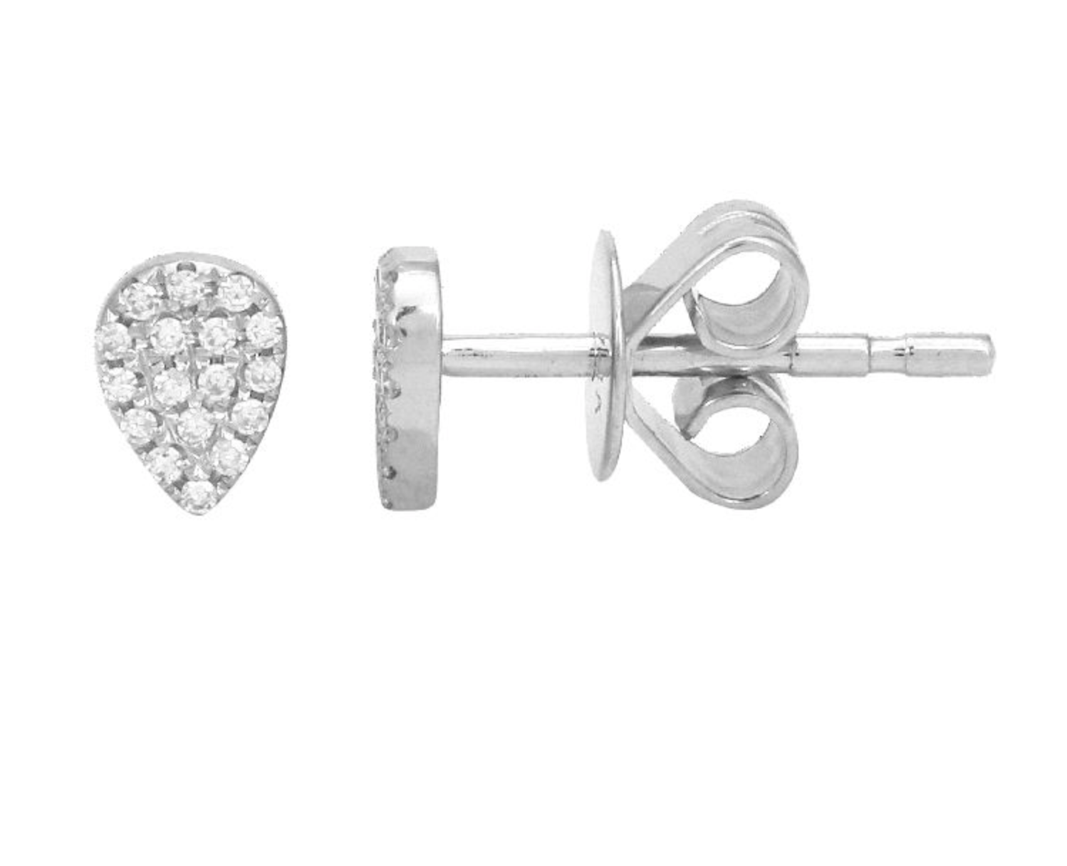 ARETE GOTA BRILLANTES ORO BLANCO 14K