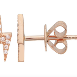 ARETE RAYO BRILLANTES ORO ROSADO 14K