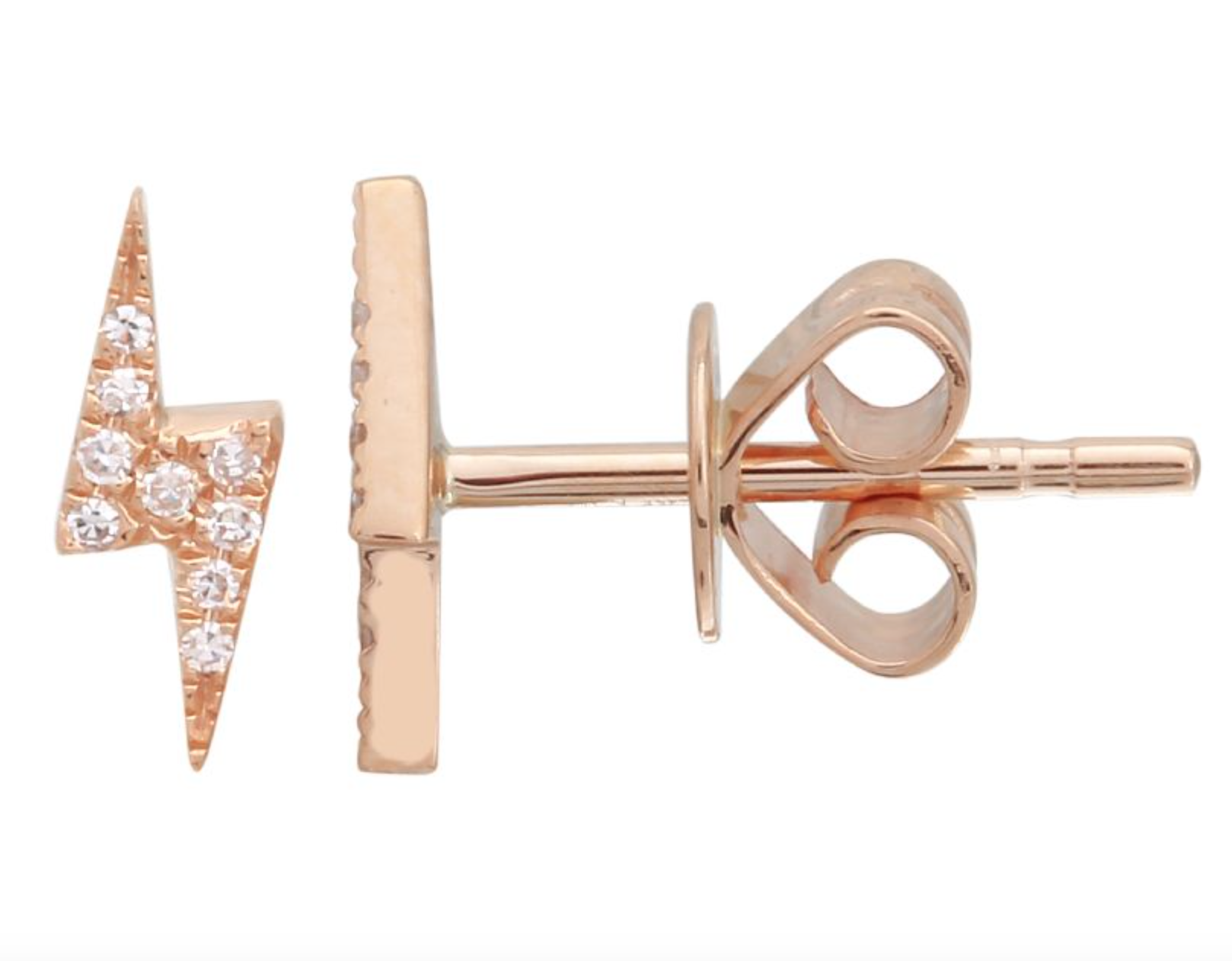 ARETE RAYO BRILLANTES ORO ROSADO 14K